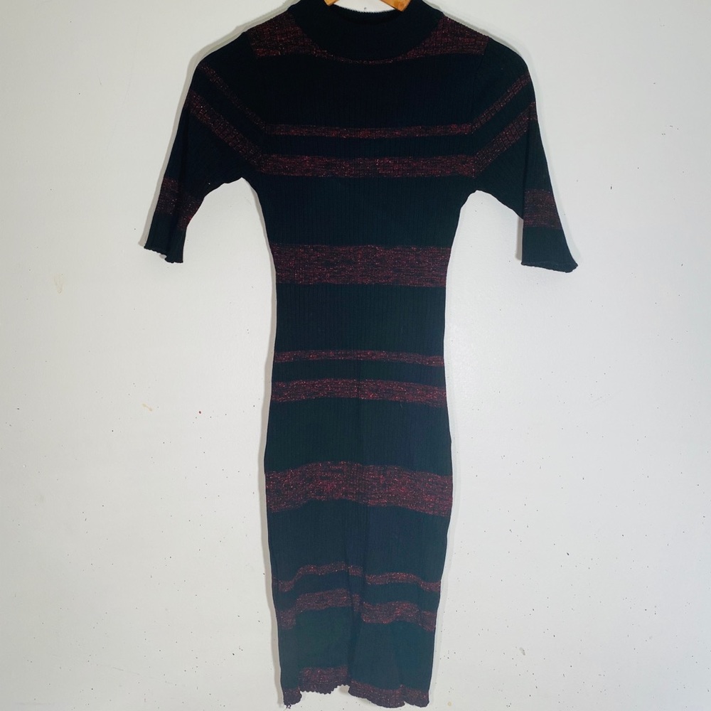 Black and red sweater dress
